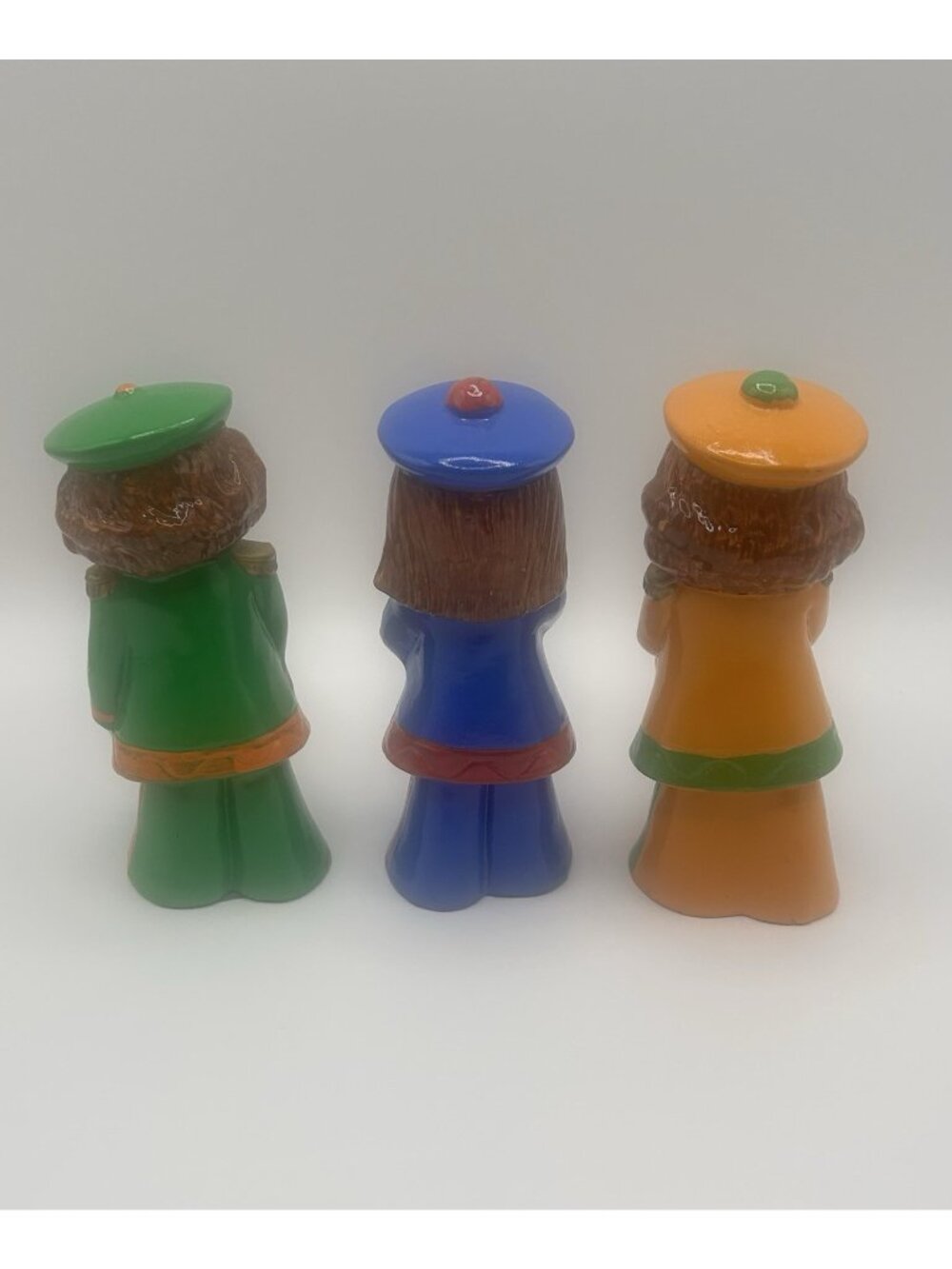 3 Mid Century Paper Mache Plaster Band Figurines Marching Christmas Japan Vntg - Picture 12 of 16
